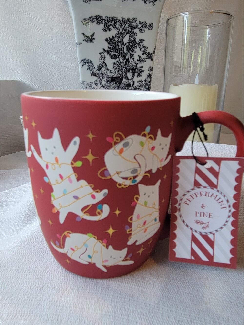 Pepprtmint & Pine Holiday Cat Mug